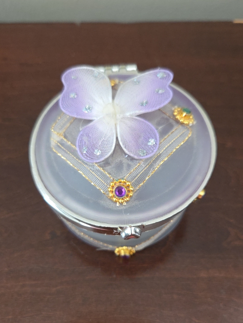 Delicate Purple Butterfly Trinket Box - Picture 1 of 11